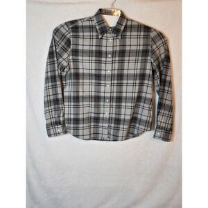 Lauren Ralph‎ Lauren Men's XL Button Down Shirt Grey Plaid Long Sleeve